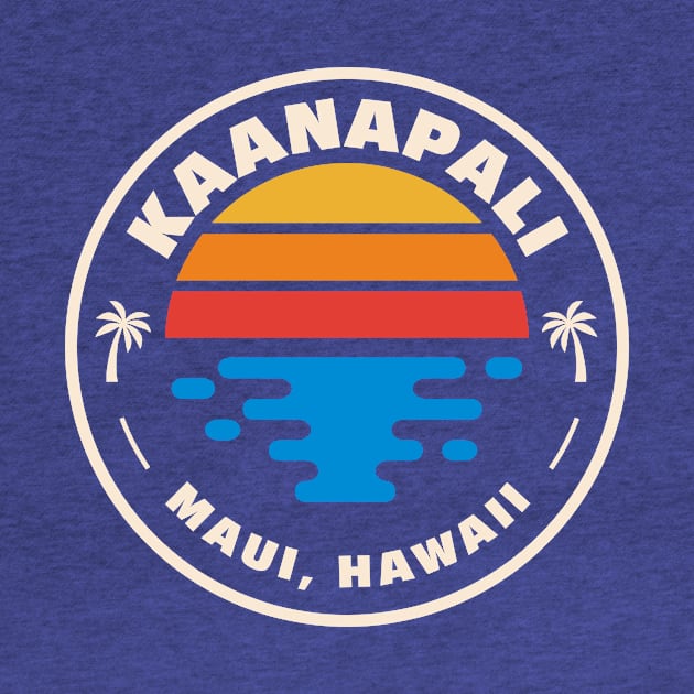 Retro Kaanapali Beach Maui Hawaii Vintage Beach Surf Emblem by Now Boarding